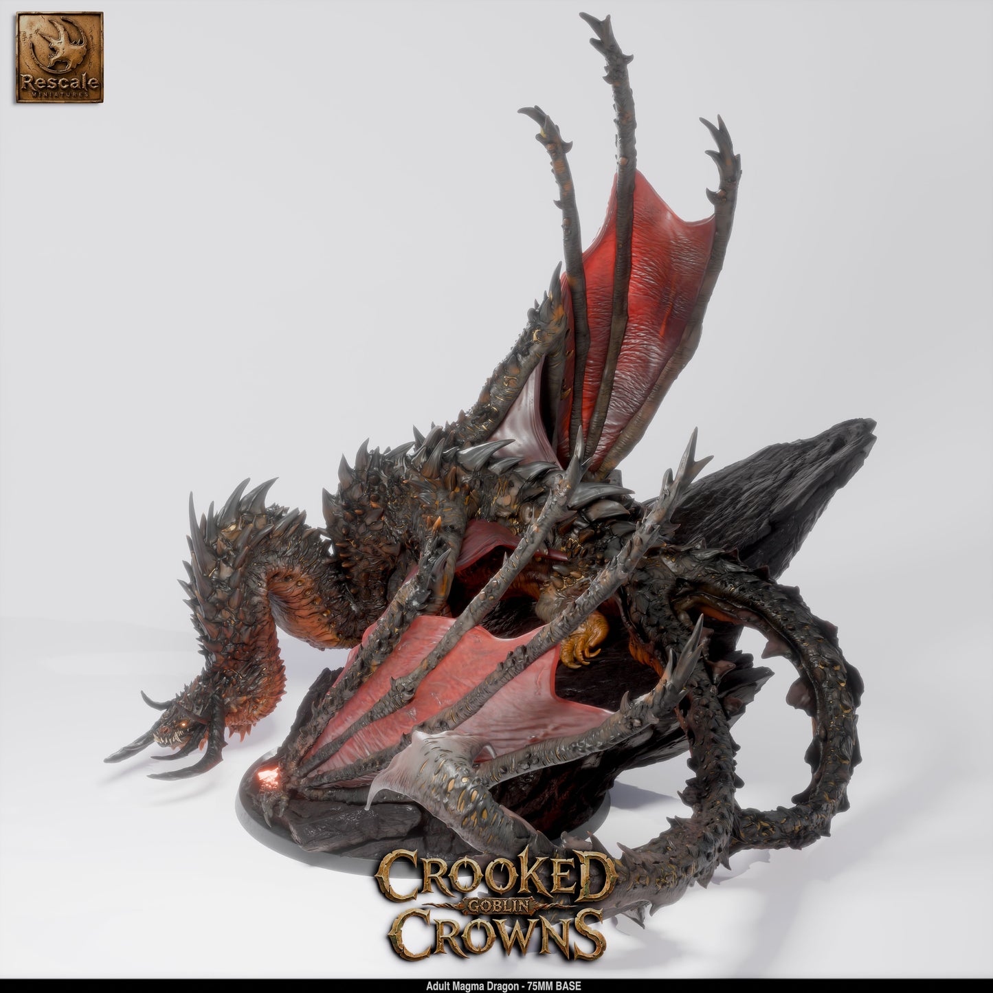 Magma Dragon (Adult) | 12K Resin 75mm Volcanic Terror for D&D & RPGs