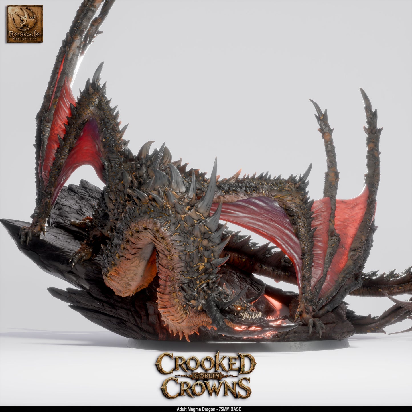 Magma Dragon (Adult) | 12K Resin 75mm Volcanic Terror for D&D & RPGs
