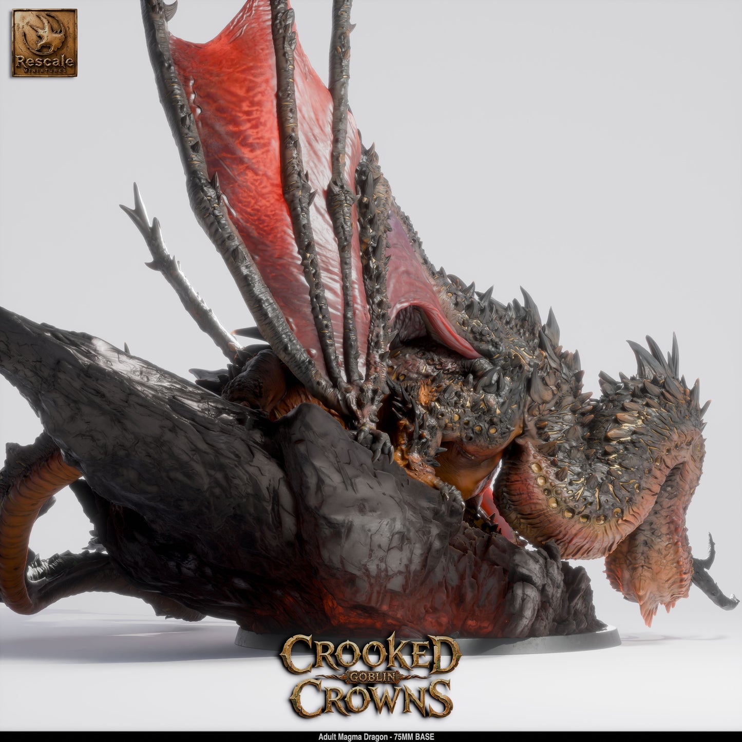 Magma Dragon (Adult) | 12K Resin 75mm Volcanic Terror for D&D & RPGs