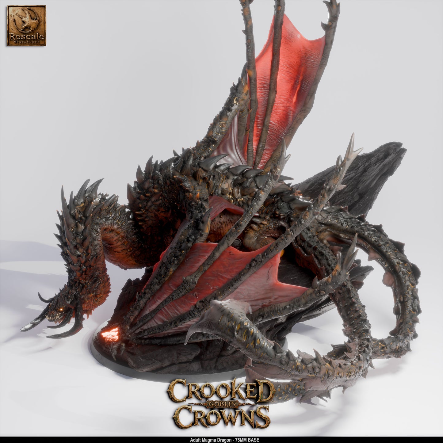 Magma Dragon (Adult) | 12K Resin 75mm Volcanic Terror for D&D & RPGs