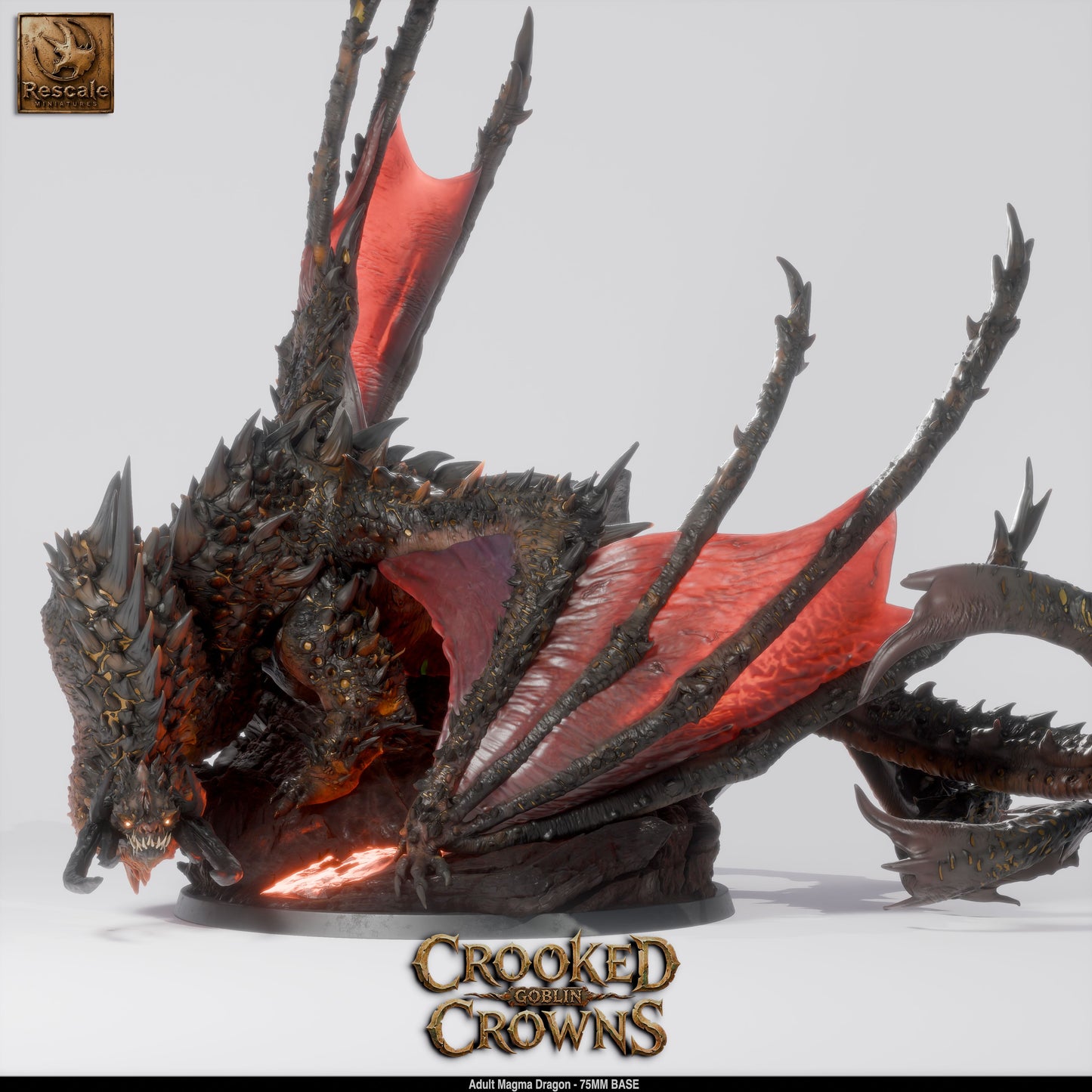 Magma Dragon (Adult) | 12K Resin 75mm Volcanic Terror for D&D & RPGs