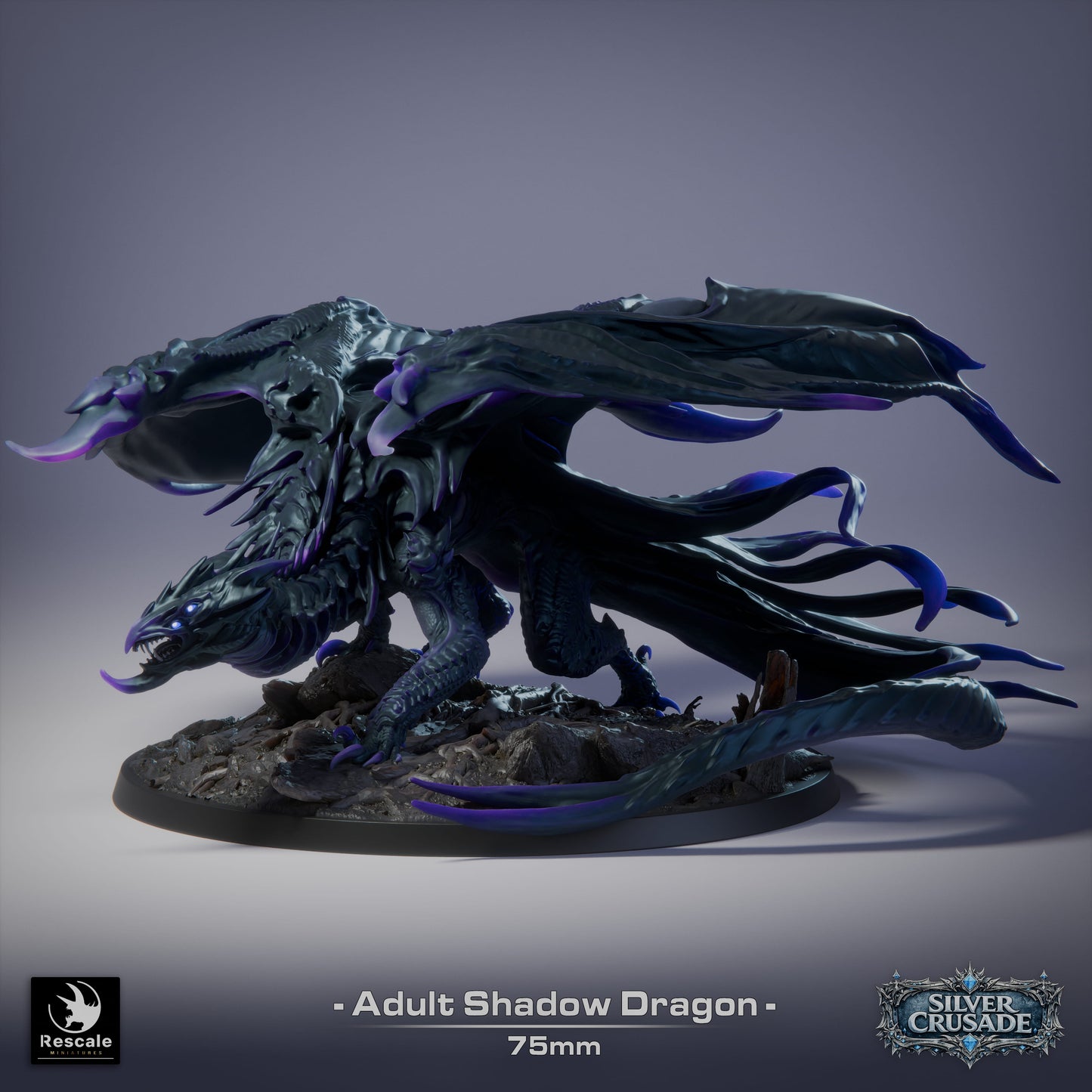 🌑 Shadow Dragon (Adult) | 12K Resin 75mm Umbral Terror for D&D & RPGs 🐲