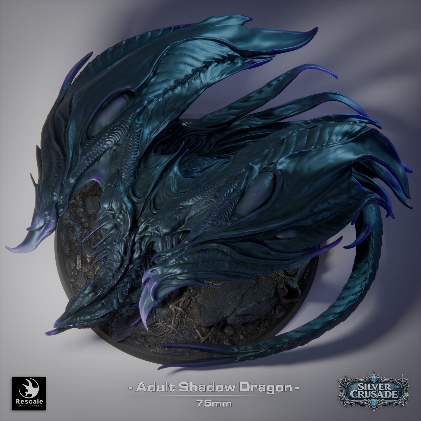 🌑 Shadow Dragon (Adult) | 12K Resin 75mm Umbral Terror for D&D & RPGs 🐲