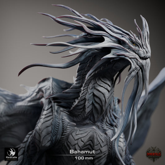 Dragon Bahamut | Platinum Dragon 12K Resin Statue for D&D