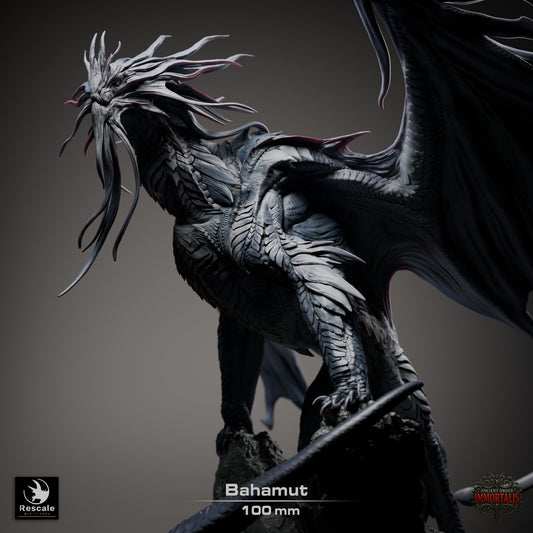 Dragon Bahamut | Platinum Dragon 12K Resin Statue for D&D