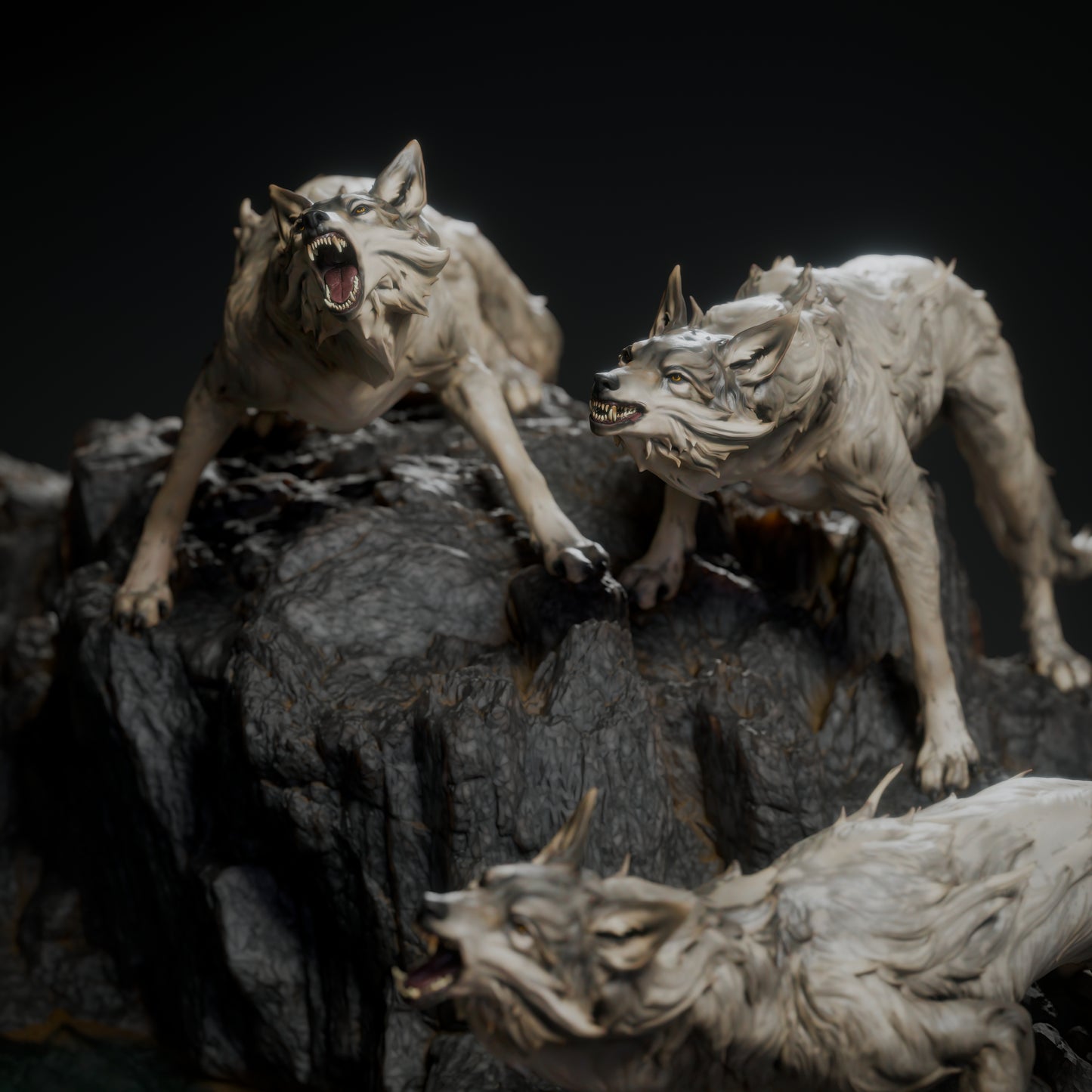🖤 The Black Dragon's Hunt | 12K Resin Epic Diorama with 2 Head Variants 🐲