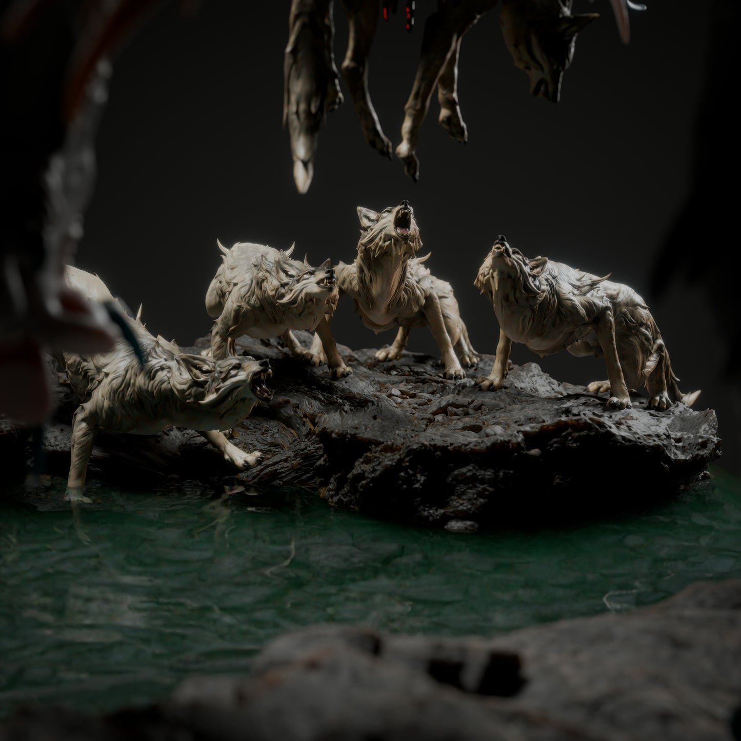 🖤 The Black Dragon's Hunt | 12K Resin Epic Diorama with 2 Head Variants 🐲