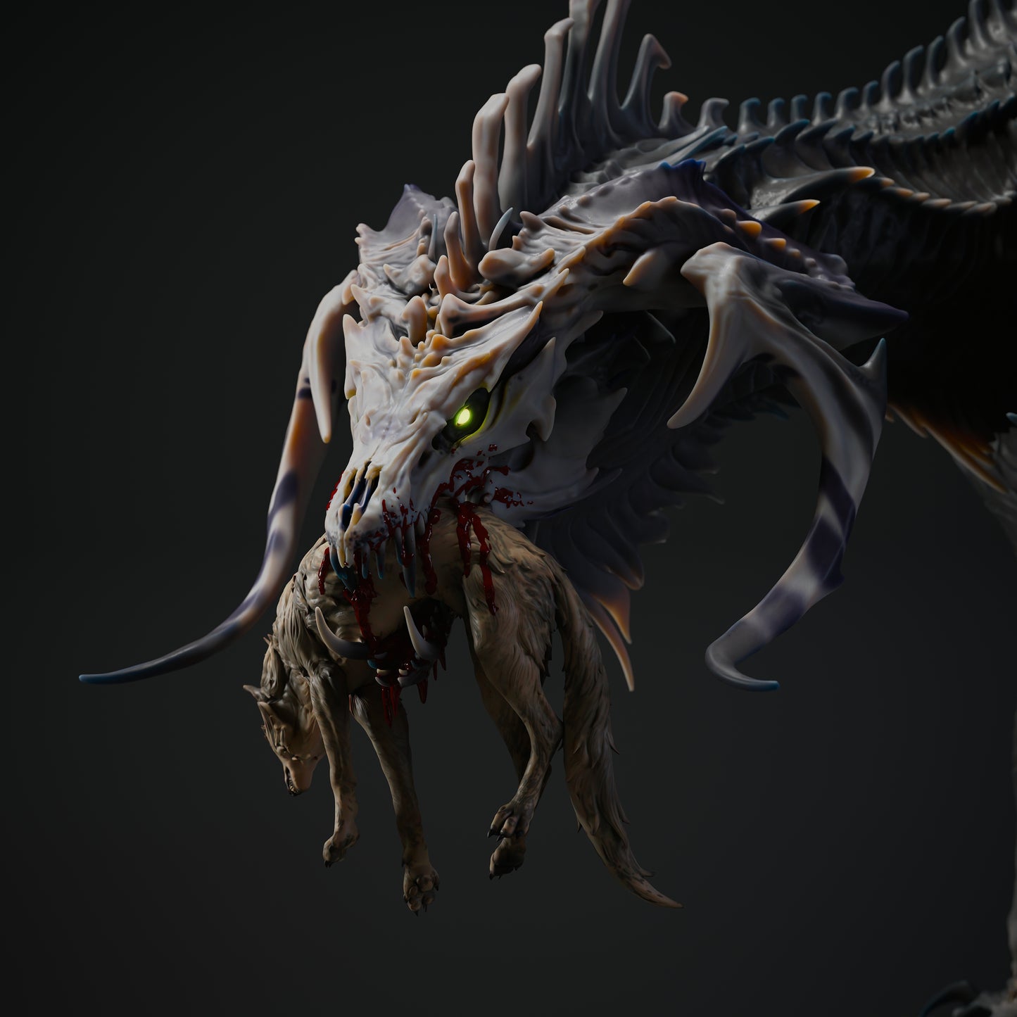 🖤 The Black Dragon's Hunt | 12K Resin Epic Diorama with 2 Head Variants 🐲