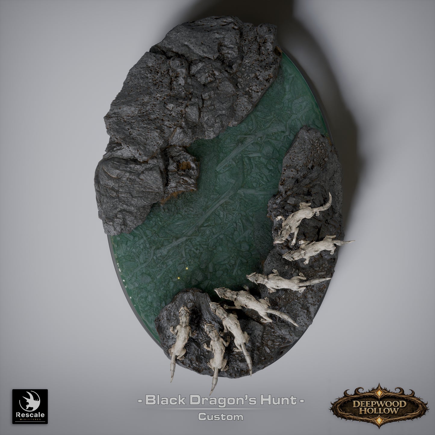 🖤 The Black Dragon's Hunt | 12K Resin Epic Diorama with 2 Head Variants 🐲