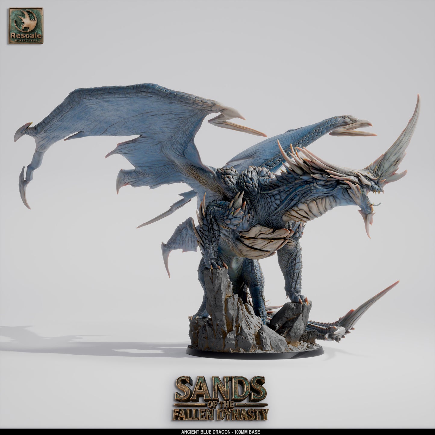 ⚡ Blue Dragon Elder | 12K Resin 100mm Desert Tyrant for D&D & Wargames 🐲