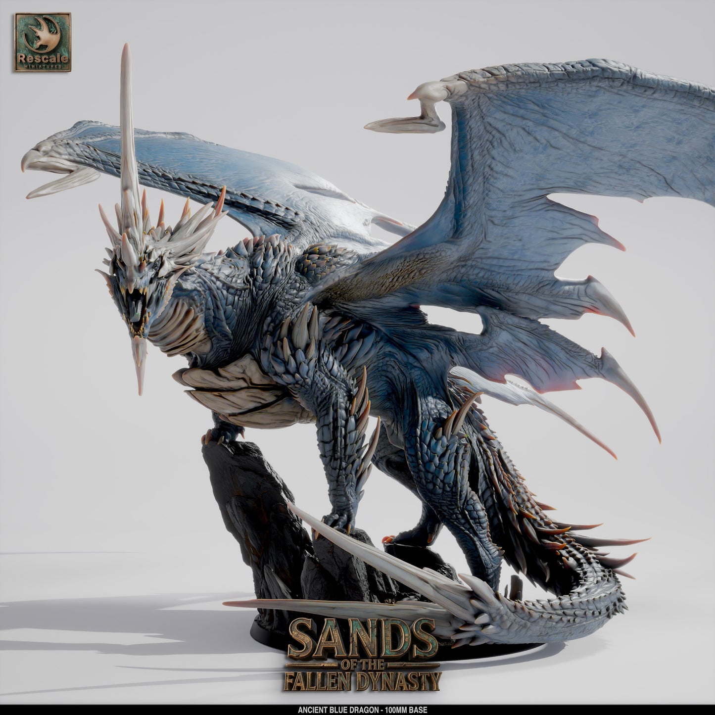 ⚡ Blue Dragon Elder | 12K Resin 100mm Desert Tyrant for D&D & Wargames 🐲