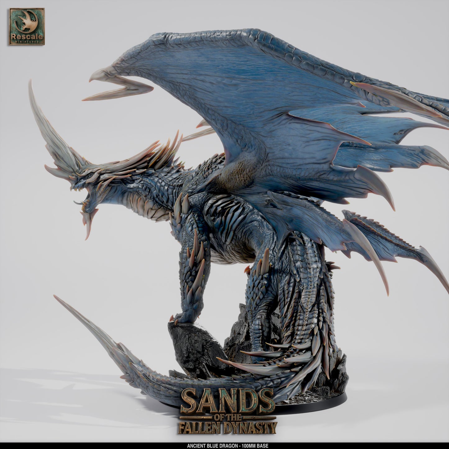 ⚡ Blue Dragon Elder | 12K Resin 100mm Desert Tyrant for D&D & Wargames 🐲