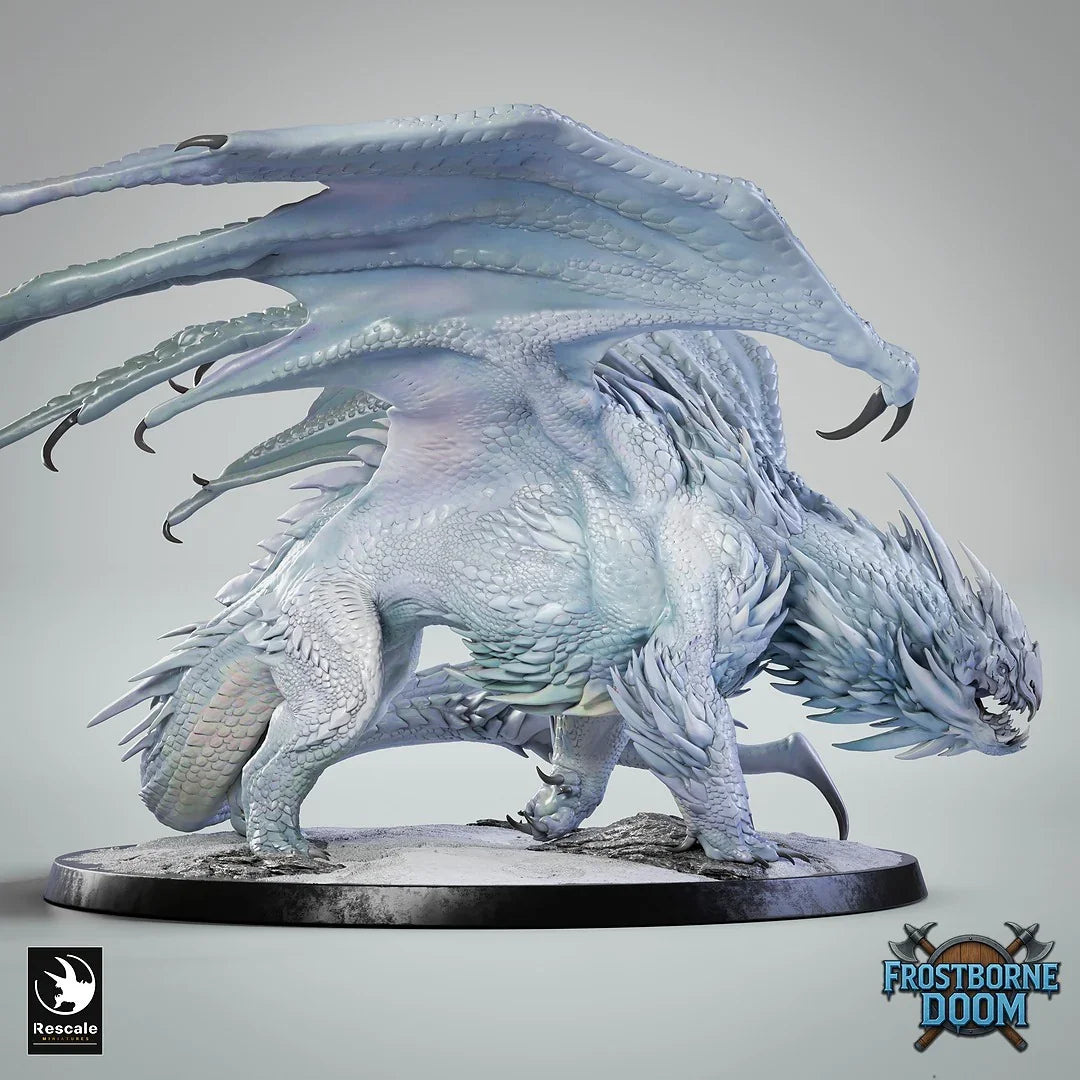 ❄️ White Dragon 2024 | 12K Resin Chromatic Dragon for D&D