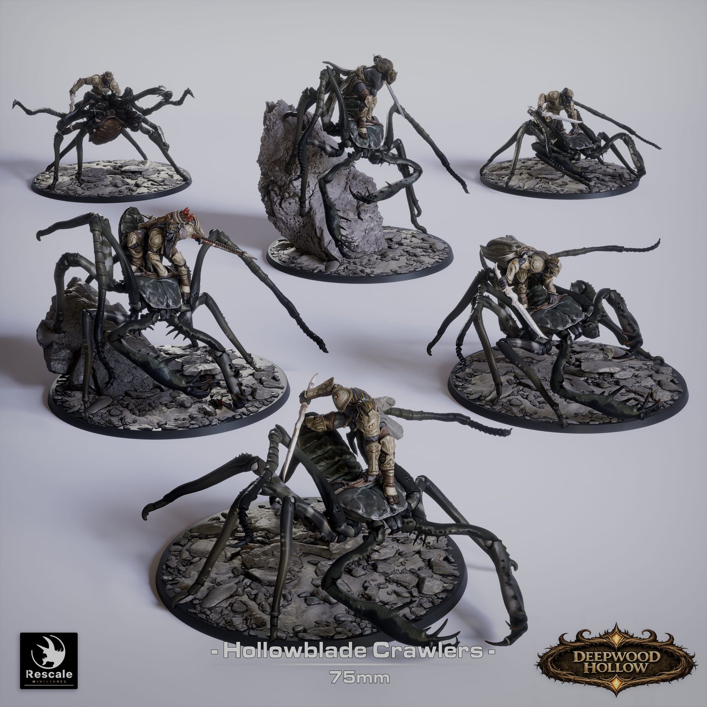 🕷️ Pack: Hollow Blade's Crawlers | 6-Pack 12K Resin 75mm Monstrous Cavalry 🗡️