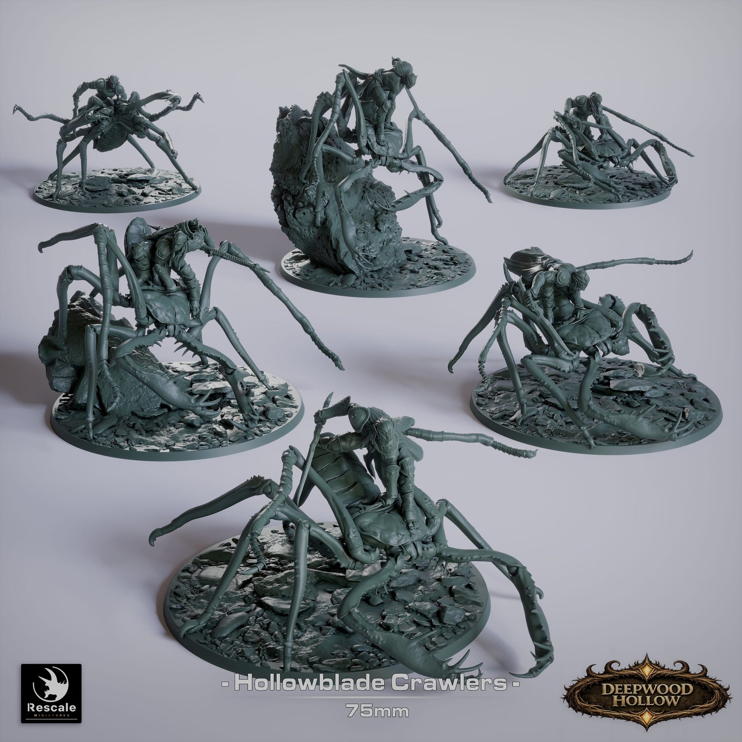 🕷️ Pack: Hollow Blade's Crawlers | 6-Pack 12K Resin 75mm Monstrous Cavalry 🗡️