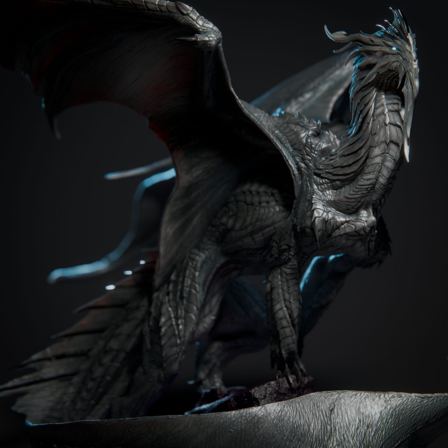 🪙 Silver Dragon (Elder) | 12K Resin 100mm Metallic Dragon for D&D & RPGs 🐲
