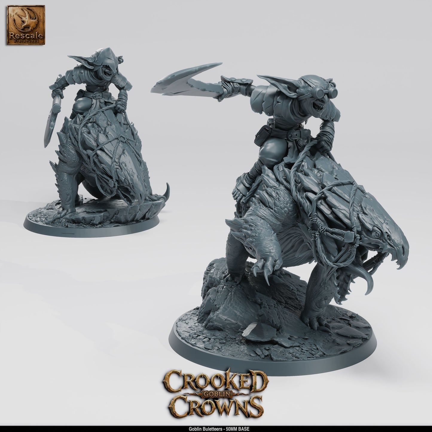 Goblin Buletteers | 5-Pack 12K Resin 50mm Monstrous Cavalry