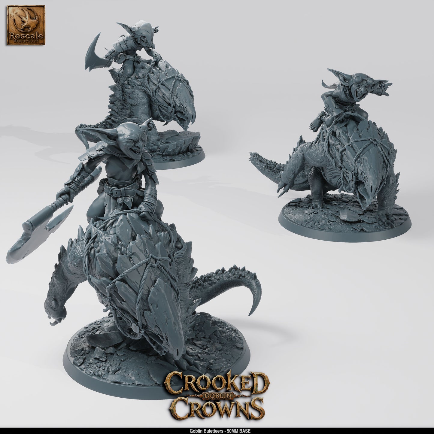 Goblin Buletteers | 5-Pack 12K Resin 50mm Monstrous Cavalry