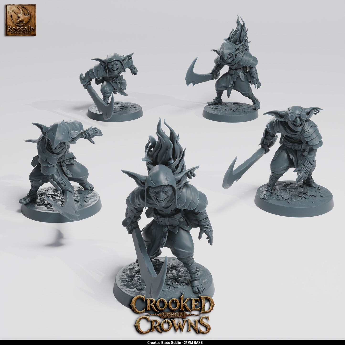 Goblins | 15-Pack 12K Resin 25mm Warband for D&D & Wargames