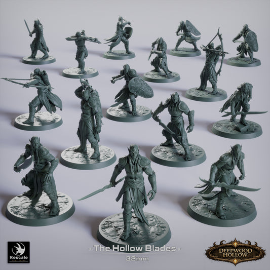 ⚔️ Pack: Dark Elves - The Hollow Blades | 15-Pack 12K Resin 32mm Warband 🗡️