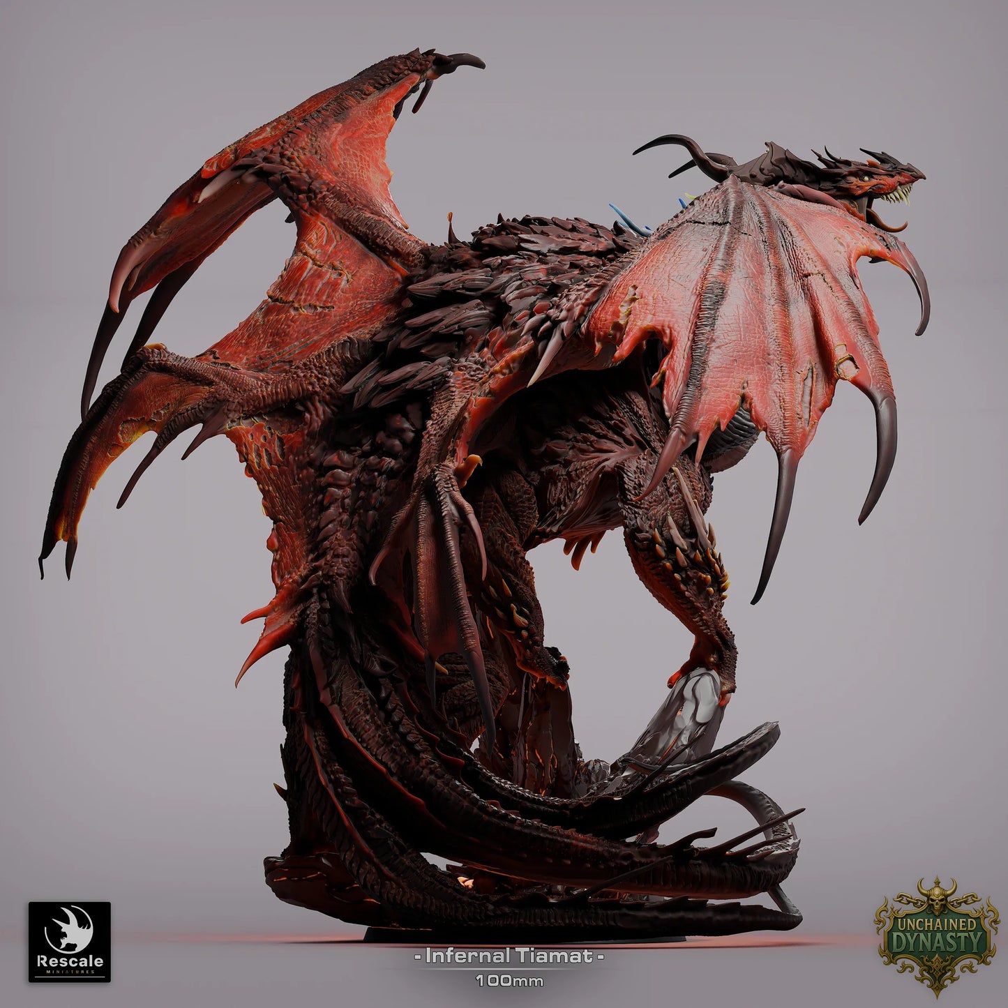 🐉 Infernal Dragon Tiamat | Colossal 12K Resin Display Statue for D&D 🏆