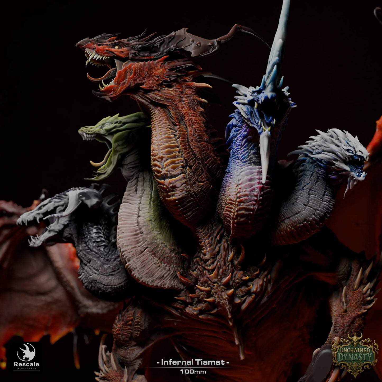 🐉 Infernal Dragon Tiamat | Colossal 12K Resin Display Statue for D&D 🏆