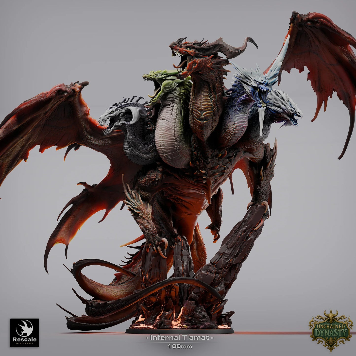 🐉 Infernal Dragon Tiamat | Colossal 12K Resin Display Statue for D&D 🏆