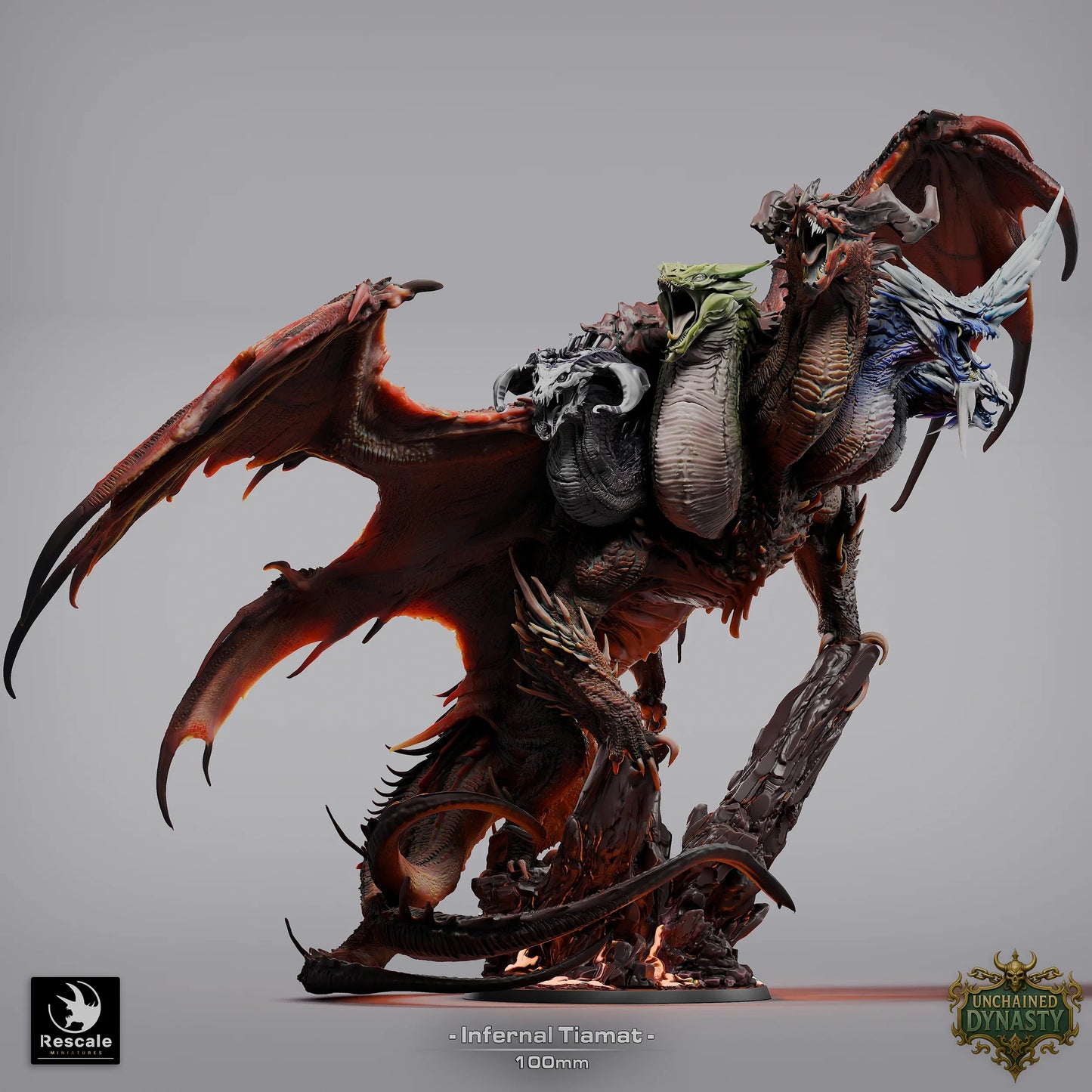 🐉 Infernal Dragon Tiamat | Colossal 12K Resin Display Statue for D&D 🏆