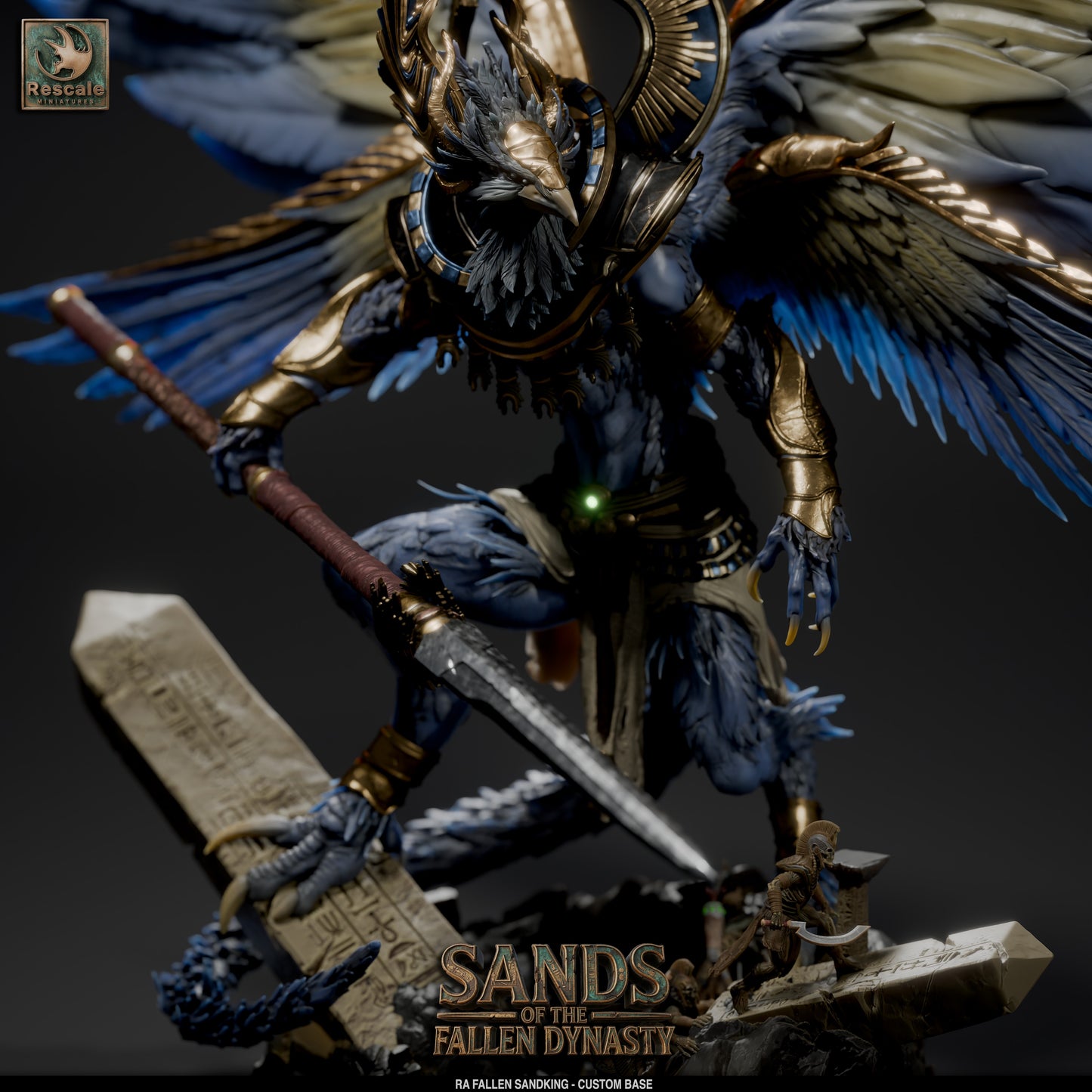 ☀️ Ra, Fallen Sandking | 12K Resin 100mm Desert Tyrant for D&D 🏜️
