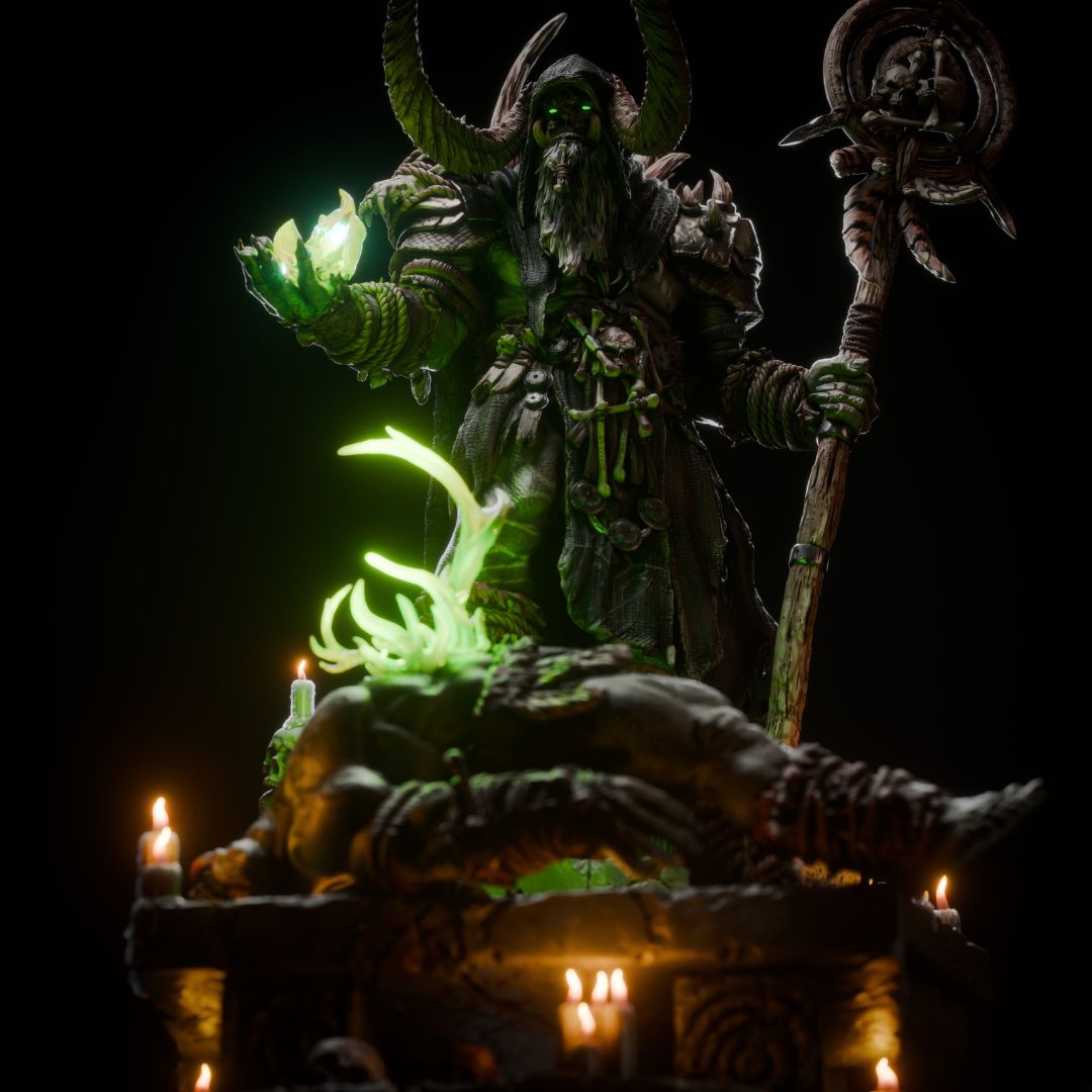 Orc Untamed Shaman XL Collector | Colossal 12K Resin Statue for RPGs