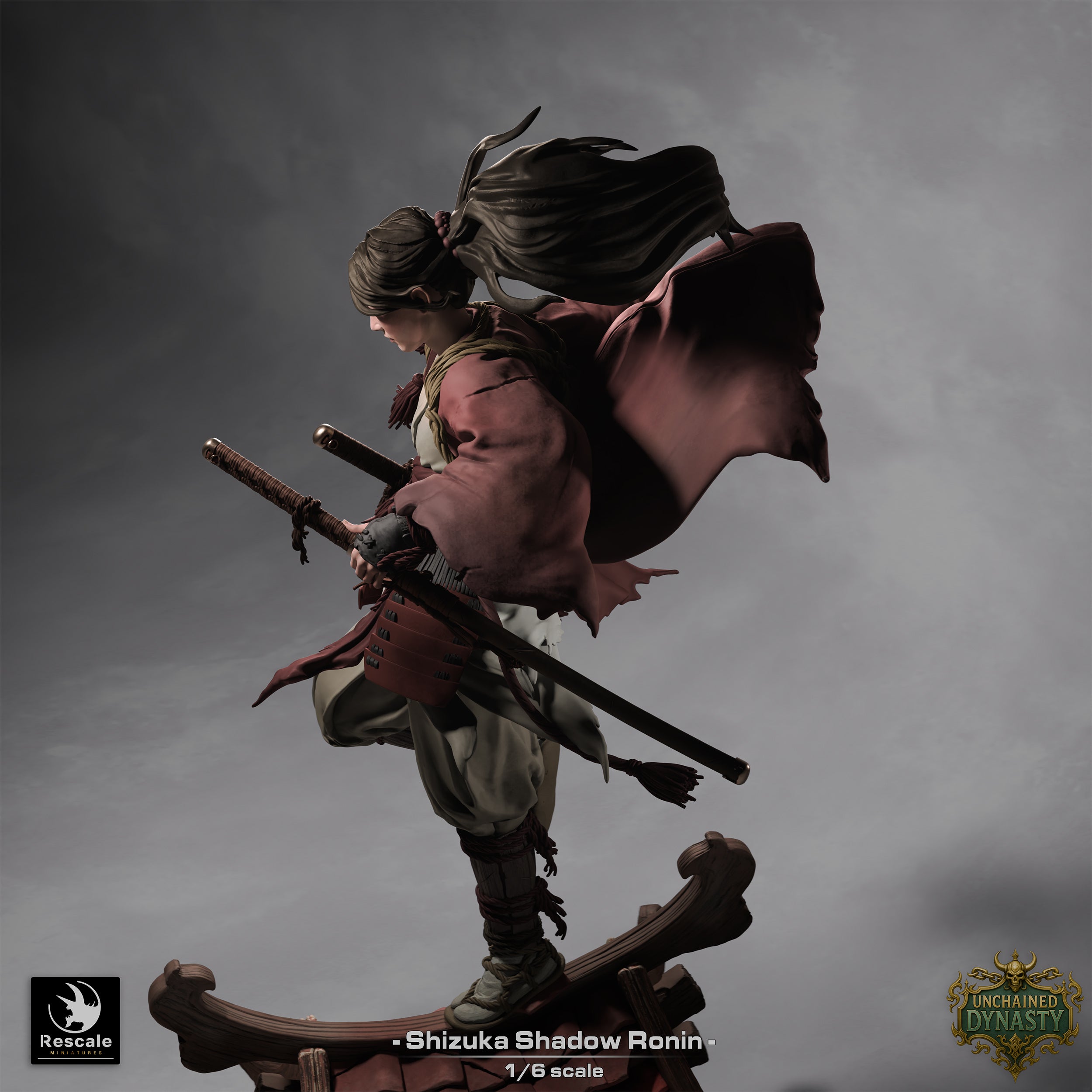 サムライソルジャー Shizuka Shadow Ronin XL | 1:6 Scale 12K Resin Samurai Statue