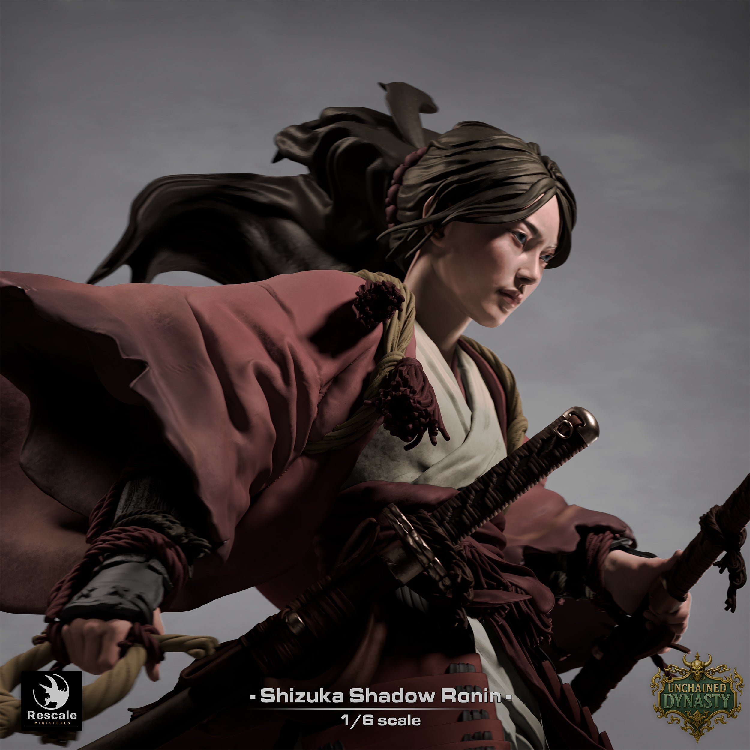 Shizuka Shadow Ronin XL | 1:6 Scale 12K Resin Samurai Statue