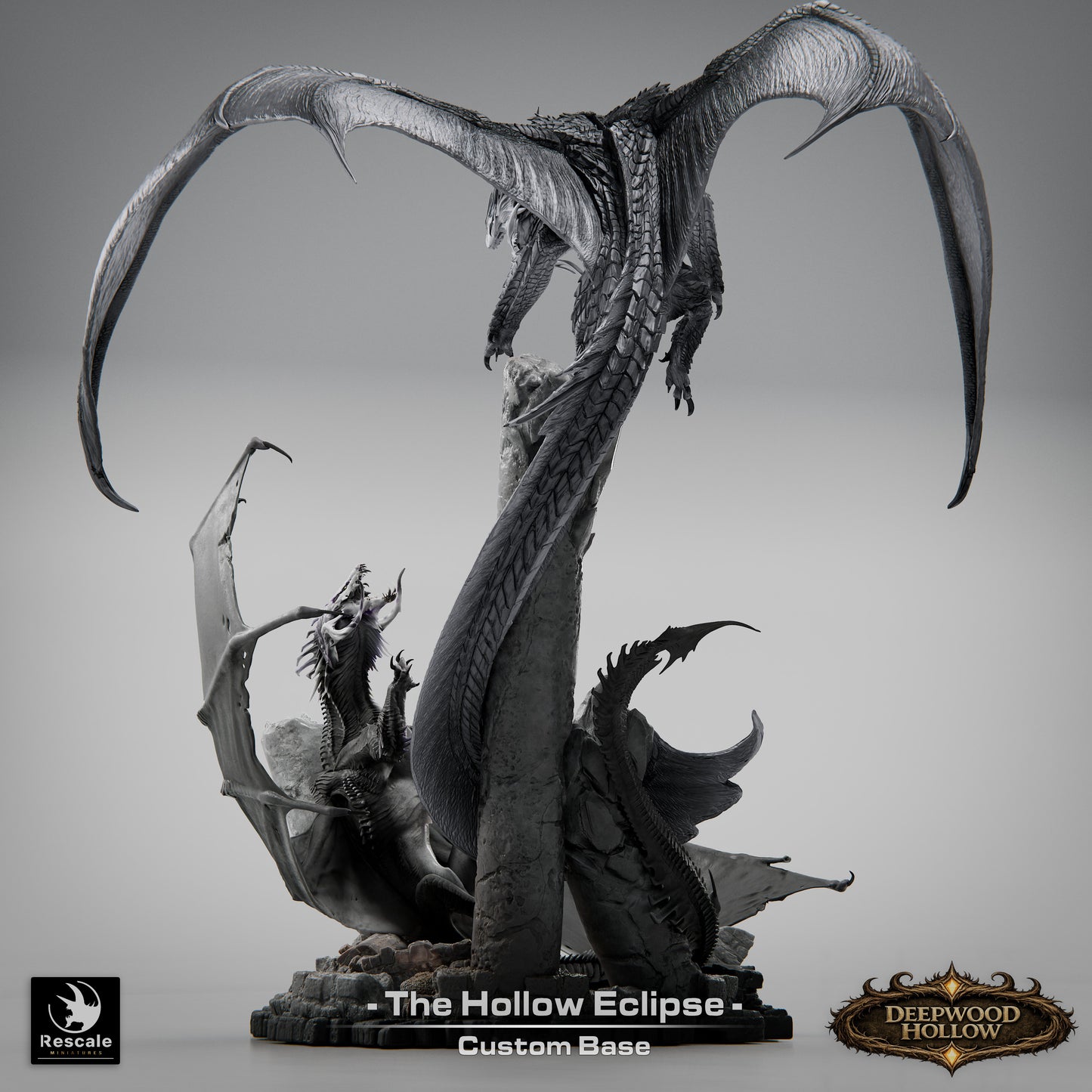 🌑 The Hollow Eclipse | Battle of Dragons - 12K Resin Epic Diorama 🐲
