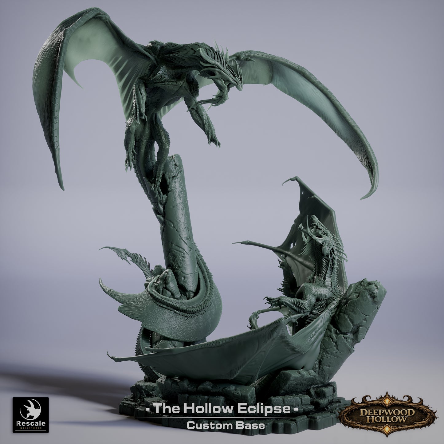 🌑 The Hollow Eclipse | Battle of Dragons - 12K Resin Epic Diorama 🐲
