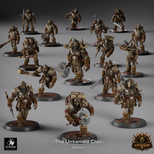 Pack: Orcs of the Untamed Clan | 16-Pack 12K Resin 32mm Warband