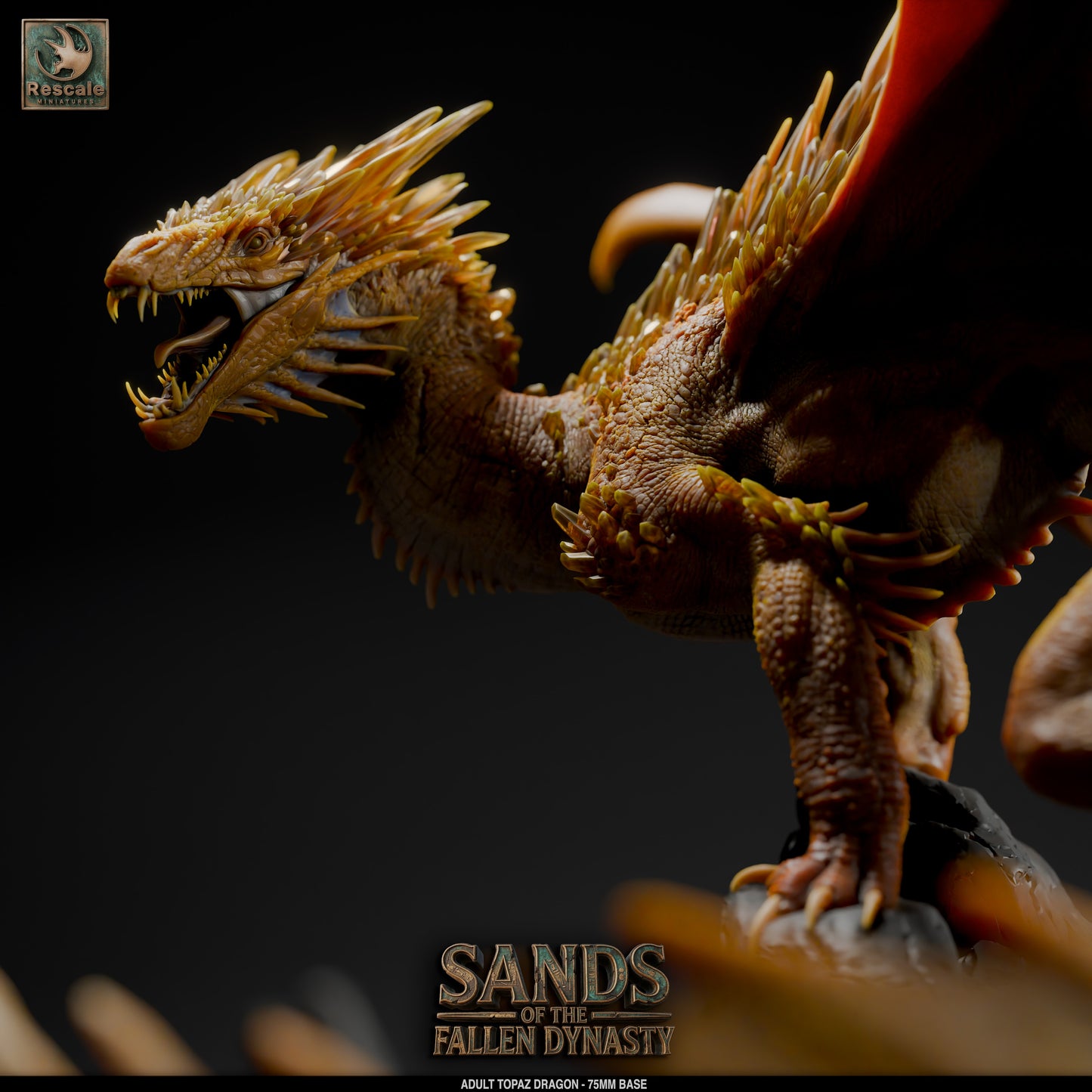 💎 Topaz Dragon (Adult) | 12K Resin 75mm Gem Dragon for D&D & RPGs 🌊
