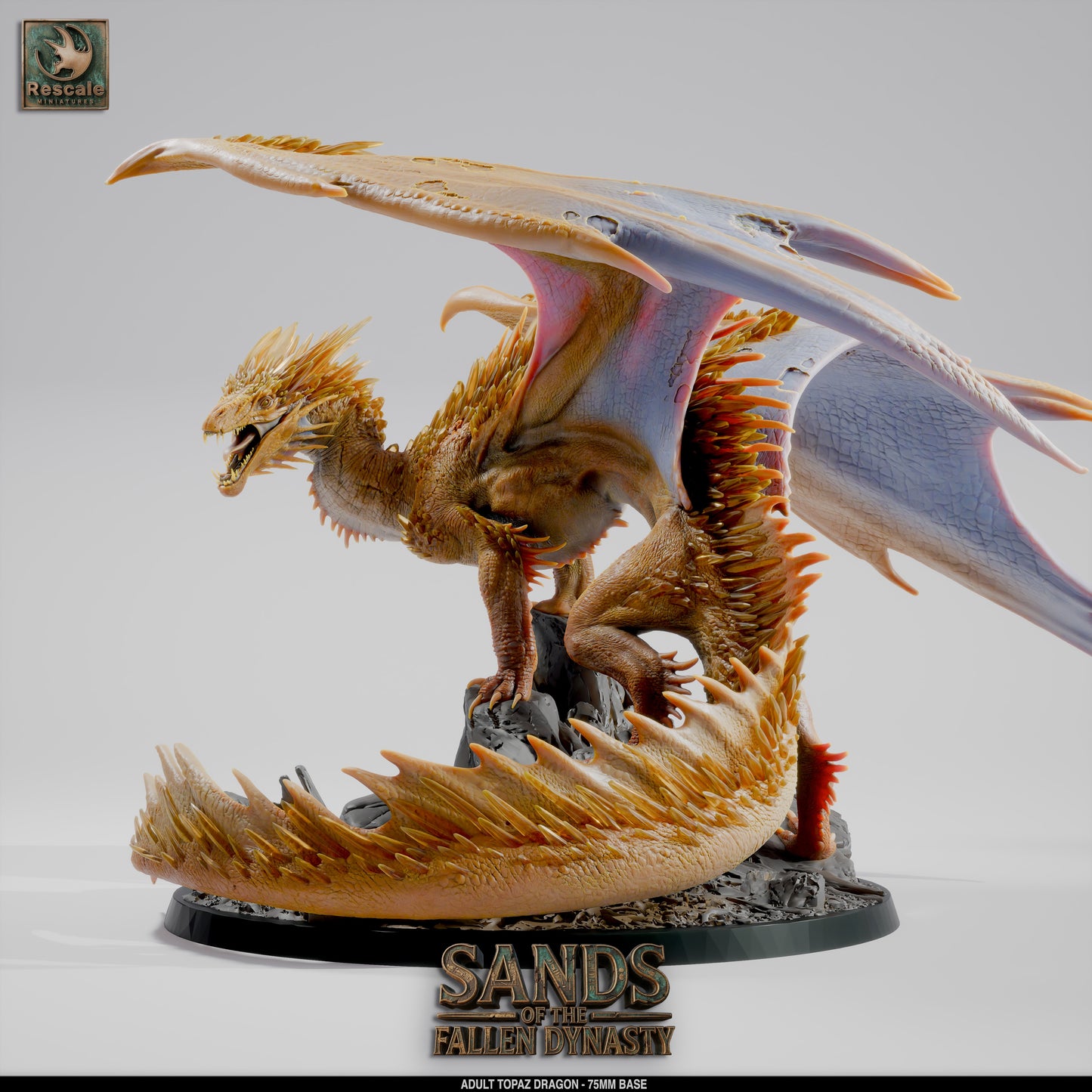 💎 Topaz Dragon (Adult) | 12K Resin 75mm Gem Dragon for D&D & RPGs 🌊