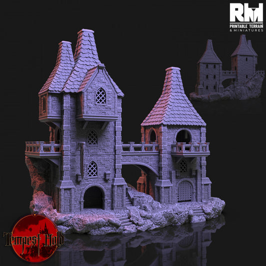 Wizard’s Hold – Grand Medieval Bridge-House Terrain by RM Printables