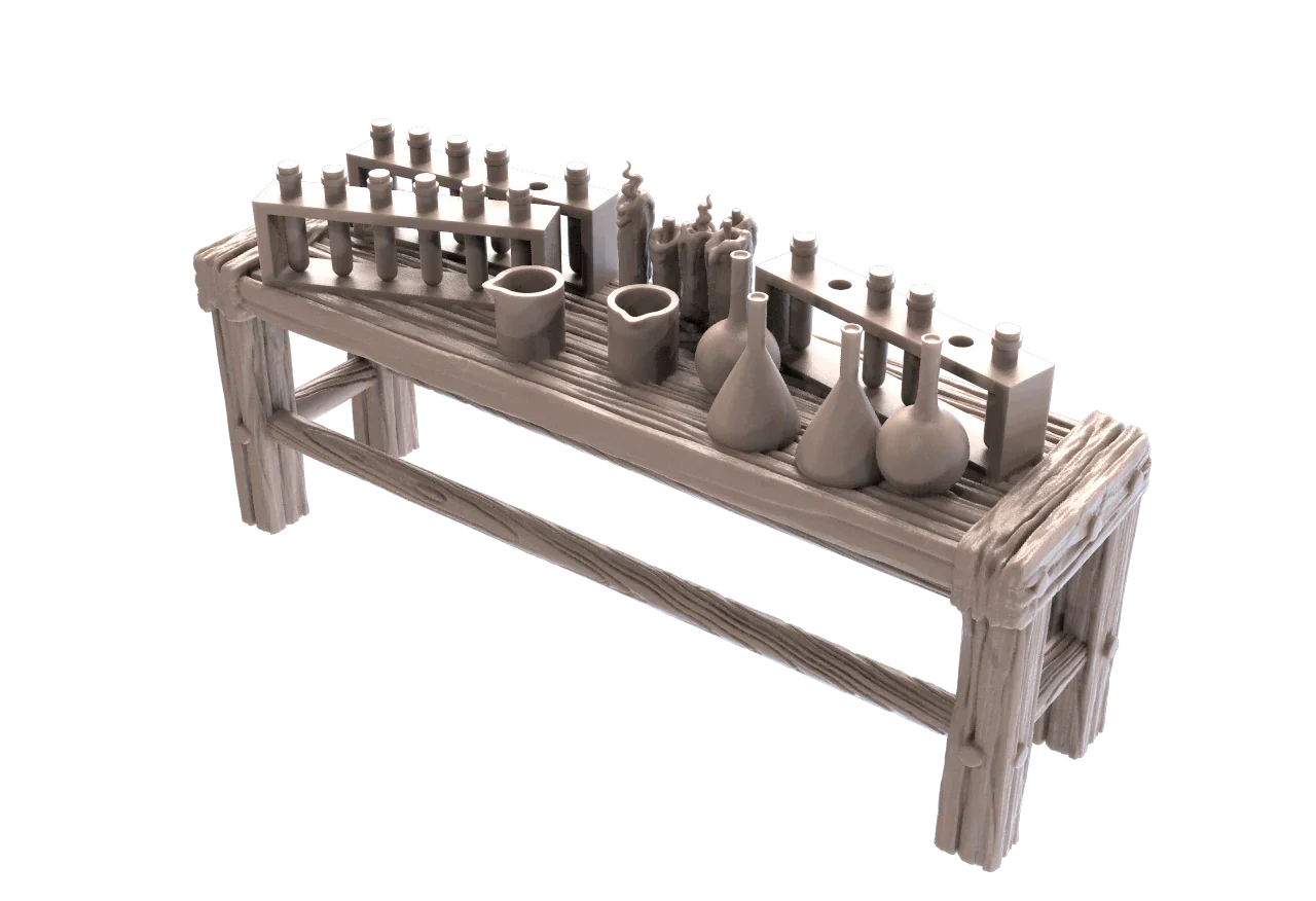 Alchemy Long Tables Scatter Set by SRS Studios | 12K Resin Terrain for Warhammer, D&D & RPGs (Copy)