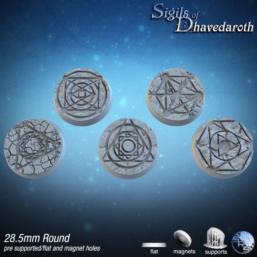 Alchemy Circle Bases by SRS Studios | Mystical 12K Resin Foundations for Warhammer, AOS, D&D & More!