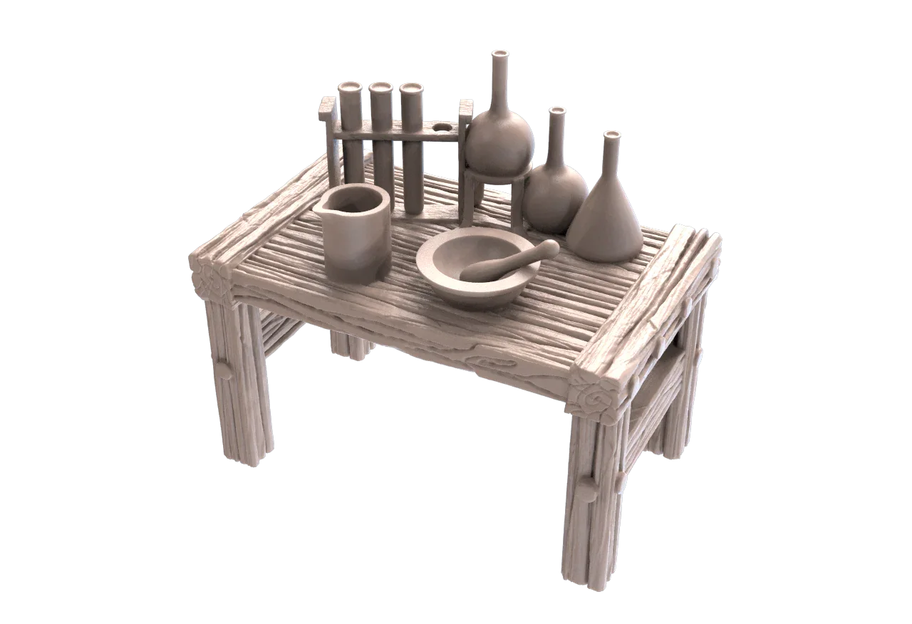 Alchemy Tables Scatter Set by SRS Studios | 12K Resin Terrain for Warhammer, D&D & RPGs