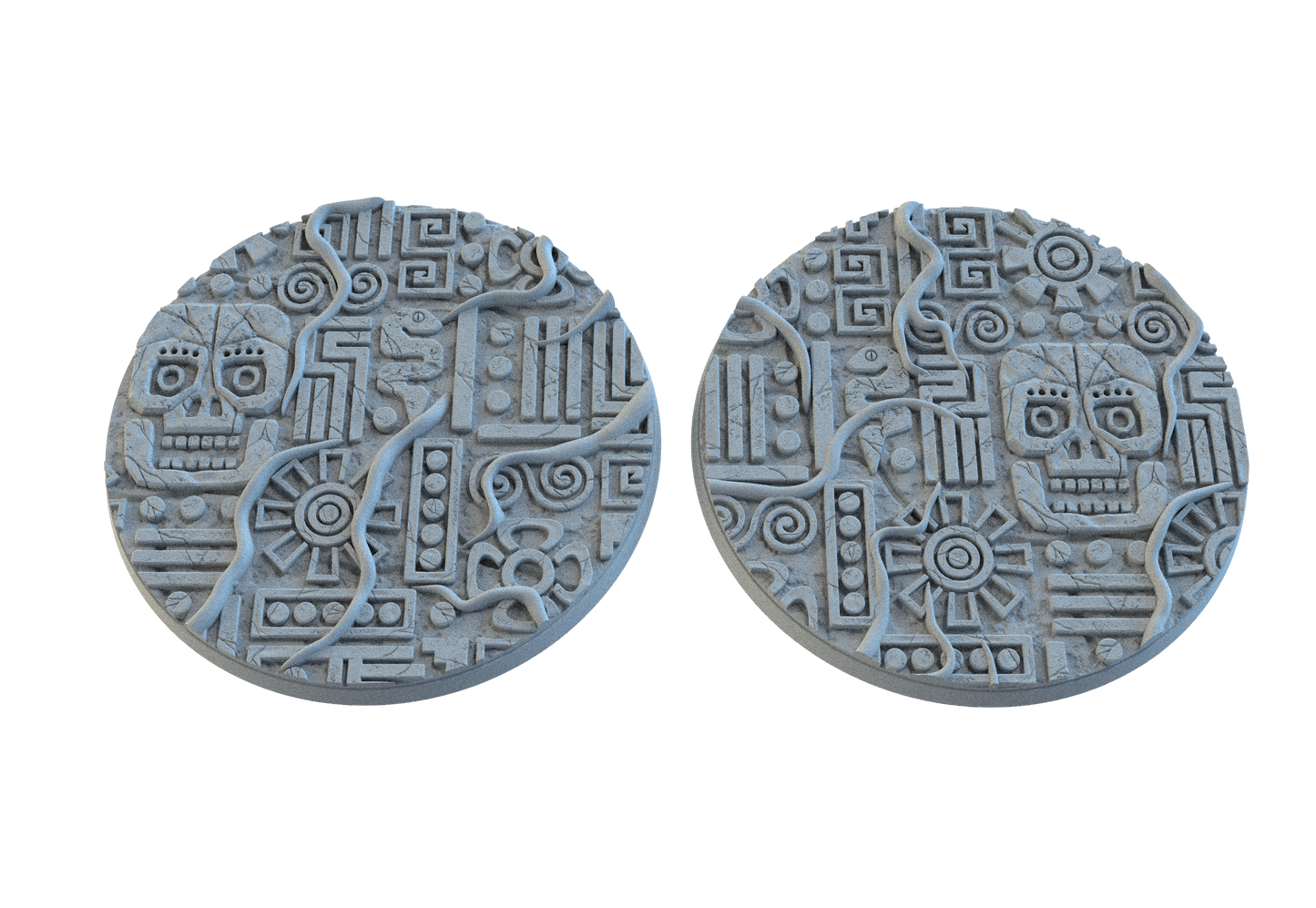 Aztec Circle Bases by SRS Studios | Masterpiece 12K Resin Foundations for Warhammer, AOS, D&D & More!