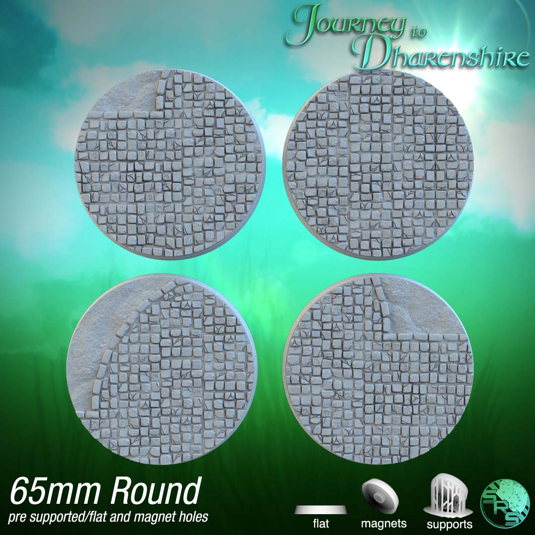 Cobblestone Circle Bases – 12K Resin Base Set for Warhammer, D&D & Tabletop Wargames