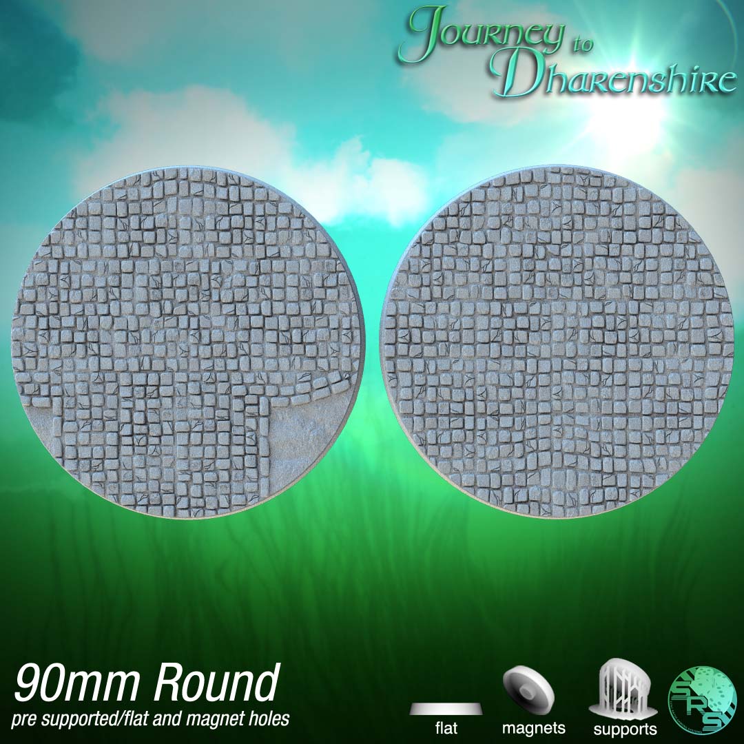 Cobblestone Circle Bases – 12K Resin Base Set for Warhammer, D&D & Tabletop Wargames