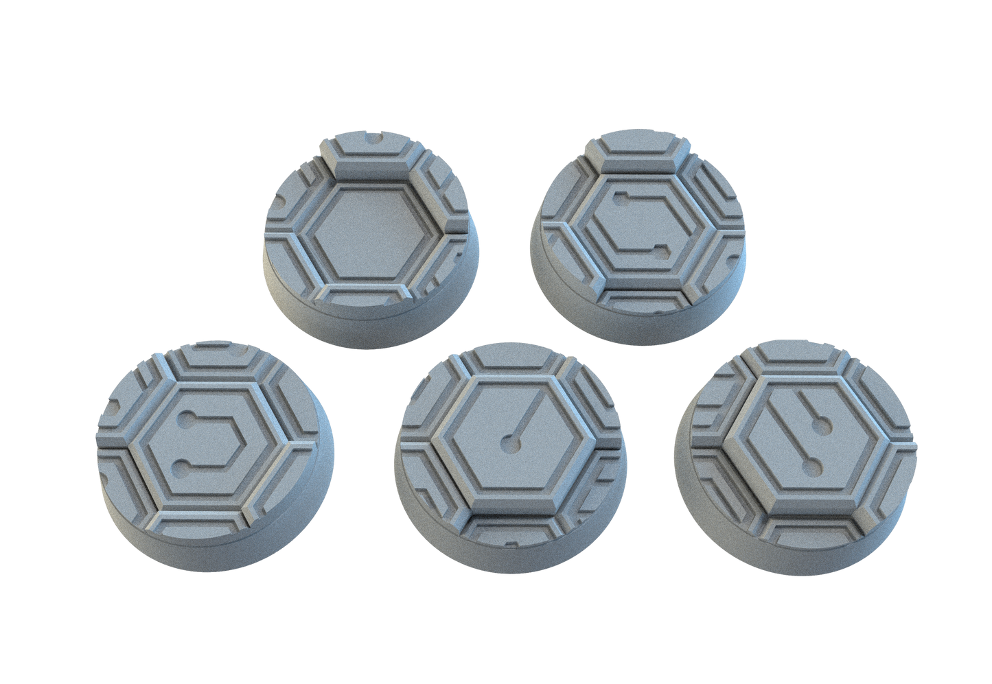 Round 20mm Cyberhex Bases x20 by SRS Studios