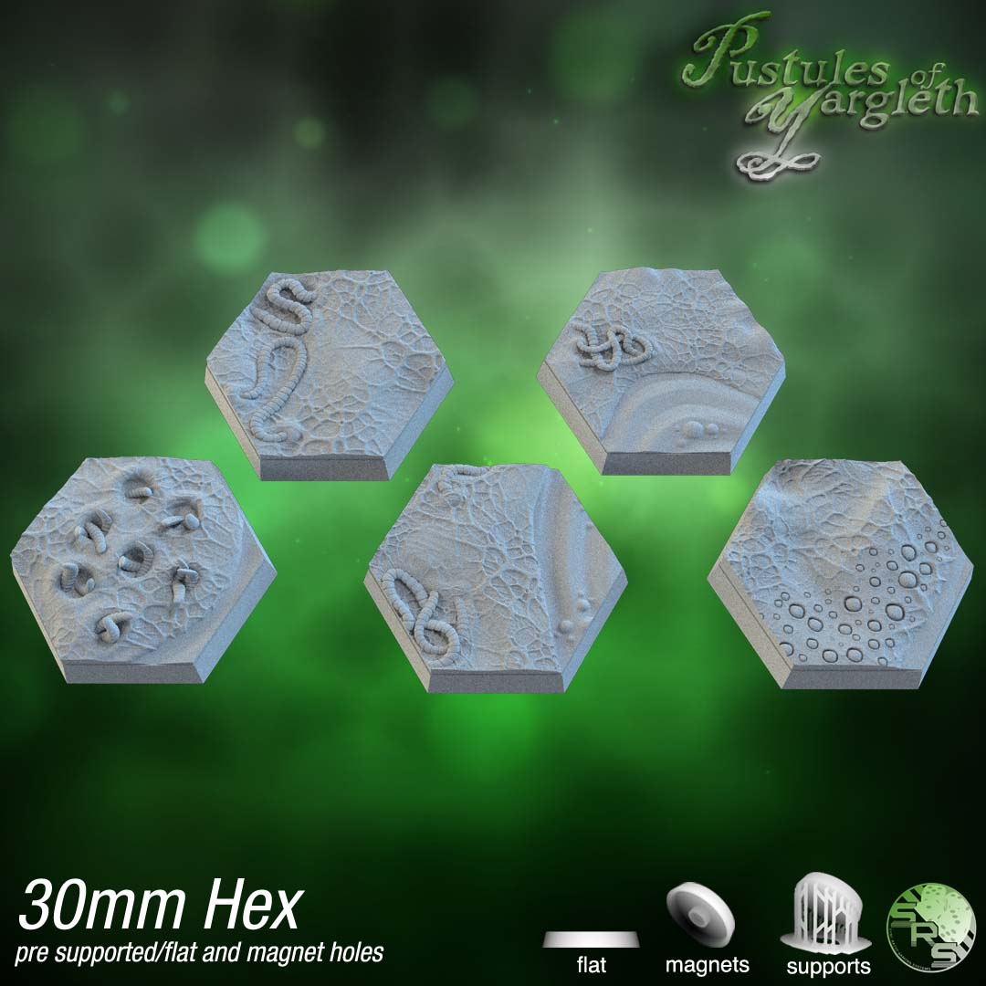 Diseased Hex Resin Bases | Nurgle Rot & Blight for Death Guard, Warhammer, D&D