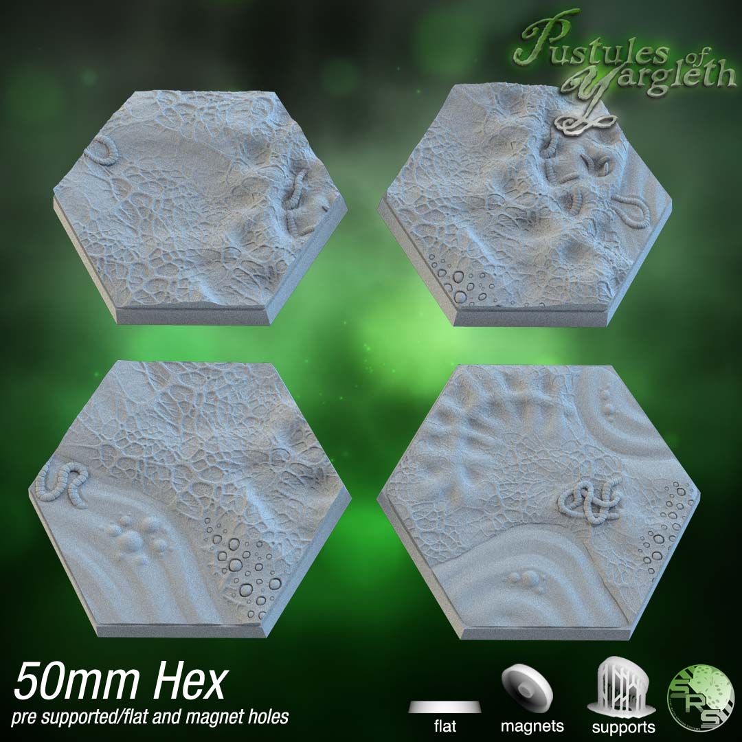 Diseased Hex Resin Bases | Nurgle Rot & Blight for Death Guard, Warhammer, D&D