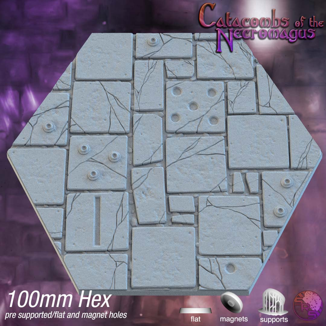 Dungeon Floor Hex Resin Bases | Ancient Stone for D&D, Pathfinder & RPGs