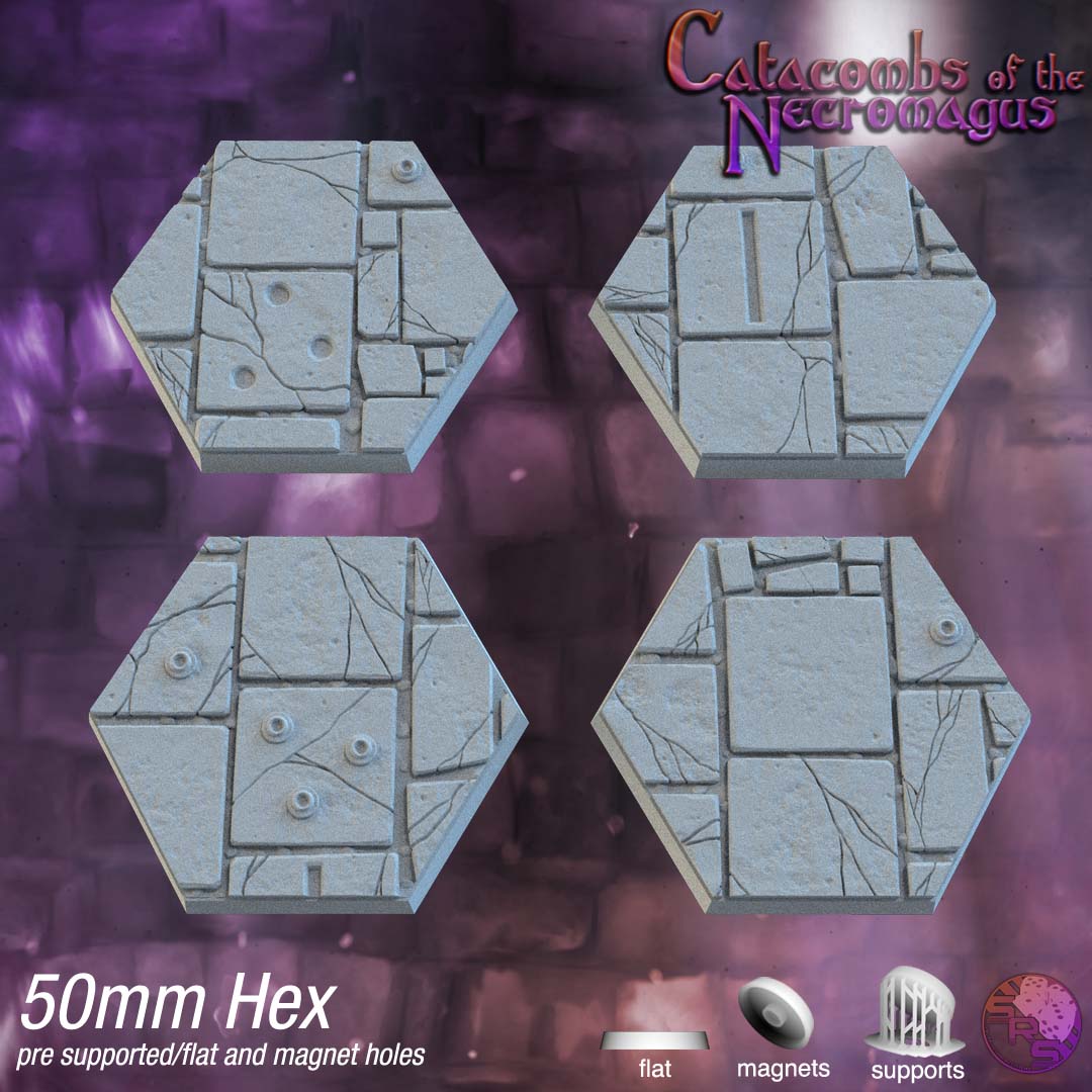 Dungeon Floor Hex Resin Bases | Ancient Stone for D&D, Pathfinder & RPGs