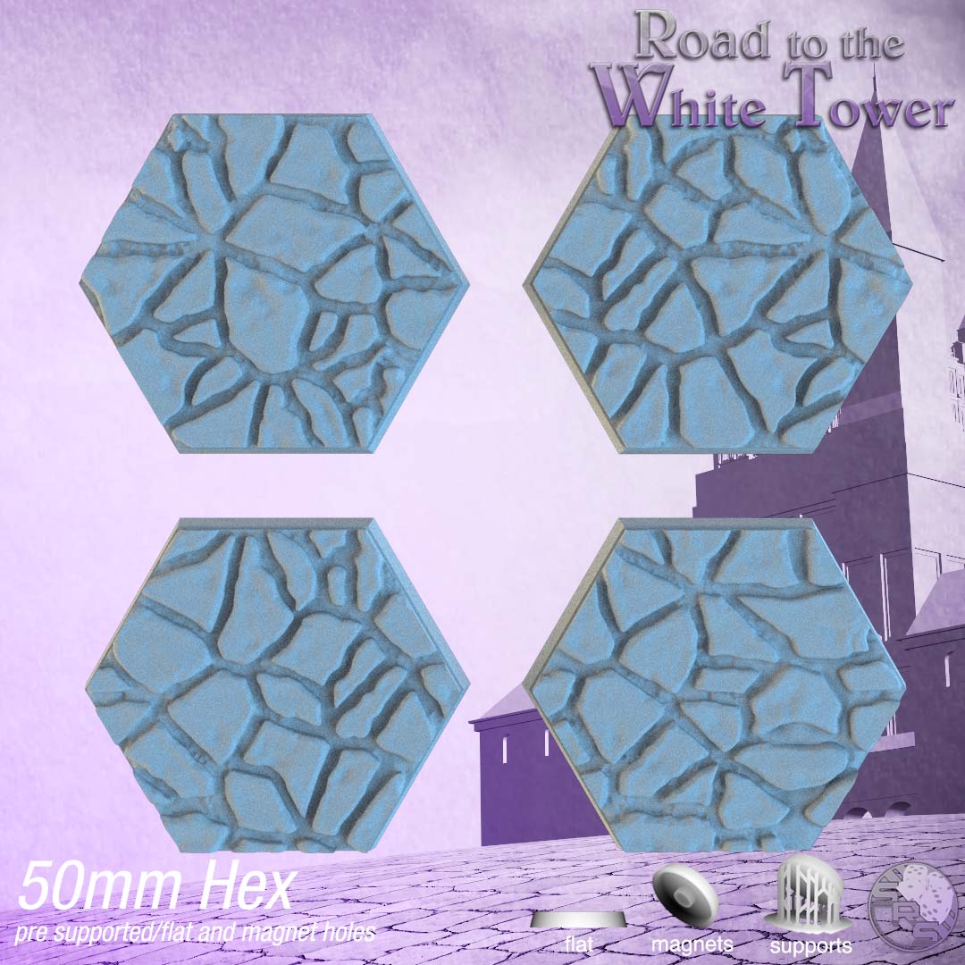 Flagstone Hex Resin Bases | Classic Castle Stone for D&D, Warhammer & RPGs